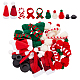 Arricraft 80 個 10 スタイルのクリスマステーマのワインボトルカバーセット  毛糸の帽子も含めて  プラスチックの帽子と毛糸のスカーフ  ミックスカラー  85x45x2~16mm  内径：27.5mm  8個/スタイル AJEW-AR0001-65-1