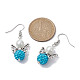 Polymer Clay Rhinestone & Glass Pearl Beaded Dangle Earrings EJEW-JE05444-4