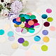 GORGECRAFT 2.9cm Sequins and Spangles Craft Supplies 80pcs Mix Color Round Bulk Loose Single Face Laser Bright Flake Plastic Paillette/Sequins Beads Christmas Sequins with Holes for Crafts PVC-GF0001-01-5