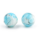 Chapelets de perles en verre peint brossé & cuisant GLAA-S176-6mm-02-1