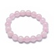 Natural Rose Quartz Bead Stretch Bracelets BJEW-K212-A-045-1