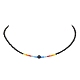 Collana di perline di semi di vetro e braccialetto di perline intrecciate SJEW-JS01283-02-3
