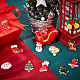 Sunnyclue 48 個 12 スタイル クリスマス テーマ オペーク レジン カボション  クリスマス キャンデー杖 & 雪だるま & サンタ クロース  混合図形  ミックスカラー  21~30x15~25x3.5~7mm  4個/スタイル CRES-SC0002-55-4