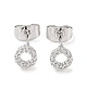 Brass Micro Pave Cubic Zirconia Stud Earrings EJEW-P247-03P-1