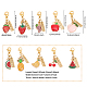 CHGCRAFT 10Pcs 10Styles Fruit Theme Charms Alloy Enamel Pendant Decorations with Brass Word Love Charm Lobster Claw Clasps for DIY Jewelry Making Gift Accessories Necklace Keychain Bracelet HJEW-CA0001-44-2
