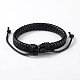 Adjustable Unisex Braided Cowhide Cord Bracelets BJEW-L544-07A-2