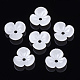 3花弁ABSプラスチックパール調ビーズキャップ  花  乳白色  9.5x10x3mm  穴：1.5mm OACR-S020-26-2
