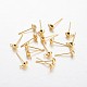 Brass Stud Earring Findings KK-F371-34G-2
