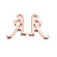 Colgantes de la letra de la aleación plateada oro rosa PALLOY-J718-01RG-2