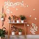 SUPERDANT White Vines Butterfly Wall Decals Vinyl Flowers Wall Stickers Floral Wall Murals White Flower Wall Decor for Girls Bedroom Living Room Nursery DIY-WH0377-187-3