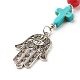 Natural & Dyed Malaysia Jade Bead and Synthetic Turquoise beads Keychain KEYC-JKC00267-01-3