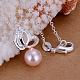 Beautiful Brass Rhinestone and Imitation Pearl Pendants for Girl Friend Best Gift KY-BB11657-01-3