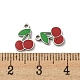 304ステンレススチール製エナメルチャーム  桜のチャーム  ステンレス鋼色  暗赤色  10x7x1mm  穴：1.2mm STAS-L022-006P-3