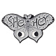 Papillon avec mot elle sa broche en émail BUER-PW0001-108D-1