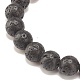 3Pcs 3 Style Natural Lava Rock & Mixed Stone & Alloy Tube Stretch Bracelets Set with Lampwork Evil Eye BJEW-JB08320-6