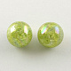 AB Color Transparent Crackle Round Acrylic Beads CACR-S006-08-1