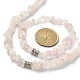 Collana con perline di quarzo rosa naturale e braccialetto elastico SJEW-JS01281-02-3