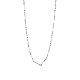 SHEGRACE 925 Sterling Silver Chain Necklaces, Carved with S925, Platinum, 17.7 inch(45cm)0.8mm