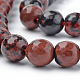 Chapelets de perles en obsidienne d'acajou naturel G-Q462-93-6mm-3