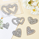 FINGERINSPIRE 6Pcs Heart Shape Rhinestone Patches Silver Heart Rhinestone Appliques Shinny Heart Shape Crystals Appliques With Container Decorative Accessories for DIY Craft Clothing Repair DIY-FG0002-28-6