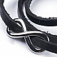 Tres bucles pulseras del abrigo del cordón de cuero BJEW-F291-19B-3