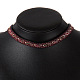 刺繍チョーカー襟のネックレス  合金チェーン付き  暗赤色  12.2インチ NJEW-N0052-048A-1