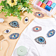 FINGERINSPIRE 8PCS Crystal Rhinestone Egypt Evil Eye Patch 4 Style Exquisite Eye Shape Embroidery Sew On Patches Bling Glass Rhinestone Applique Patch Decoration for DIY Clothes Jacket Backpacks Hats DIY-FG0003-58-5