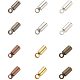 PandaHall Elite 210 pcs 6 Colors Brass Cord End Caps Bead Barrel Loop Clasp for Bracelet Necklace Jewelry DIY Craft Making Leather Art KK-PH0036-04-NF-1