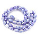 Mèches de perles de verre craquelé peintes au four opaque EGLA-S174-21C-2