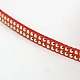 2 Row Golden Aluminum Studded Faux Suede Cord LW-D005-15G-2