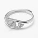 925 Sterling Silver Finger Ring Components STER-F026-28P-2