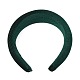 ベルベットのヘアバンド  内部のスポンジ  グログラン模様  シーグリーン  15~40mm  内径：140x115mm OHAR-O018-02C-1