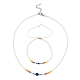 Ожерелье из стеклянных бисера и плетеный браслет из бисера SJEW-JS01283-01-1
