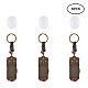 CREATPLANET 1 Set DIY Key Chain Making Alloy Cabochon Settings Key Chains with Imitation Leather Pendants Iron Rings Clear Glass Cabochons Antique Bronze Chains for Jewelry Making DIY-SC0003-50AB-2