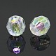 AB Color Plated Clear AB Transparent Acrylic Round Beads X-TACR-PL642-8mm-22-2