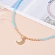 Conjunto de collares con colgante de estrella y luna para mujeres adolescentes NJEW-JN03738-04-3