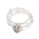 Bracelet manchette enveloppant tennis strass cristal avec perle d'imitation BJEW-XCP0001-07-1
