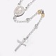 Collares de cuentas de rosario de 304 acero inoxidable NJEW-I205-11A-2