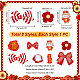 Conjunto de pinzas para el cabello de cocodrilo de tela de flor de bowknot de año nuevo chino OHAR-WH0021-31B-2