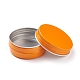 丸いアルミ缶  アルミジャー  化粧品の貯蔵容器  ろうそく  キャンディー  ねじ蓋付き  オレンジ  5.5x2.1cm  容量：30ml（1.01fl.oz） CON-XCP0001-18-3