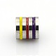 Nice Big Hole 304 Stainless Steel Enamel Column with Multi-Color Line Beads STAS-O041-01-2