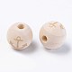 Unfinished Natural Wood European Beads WOOD-S057-001A-2
