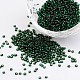 Perles de rocaille rondes en verre transparent vert foncé 11/0 grade a X-SEED-Q007-F53-1
