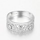 925 anelli di barretta di fascia cubica di zirconia dell'argento sterlina RJEW-I044-08-2