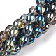 Transparentes perles de verre de galvanoplastie brins GLAA-T029-14-2