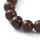 Bracciali unisex perline in legno elasticizzato BJEW-JB04959-03-3