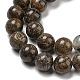 Brins de perles de jaspe feuille d'or naturel G-R494-A20-03-3