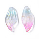 Two Tone Frosted Transparent Spray Painted Glass Pendants GGLA-S054-016H-04-3
