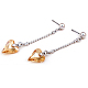 Real 18K Platinum Plated Alloy Austrian Crystal Heart Jewelry Sets SJEW-DD0001-007A-4