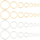Benecreat 28 anello di collegamento tondo in vero oro 24k e 925 anelli di collegamento rotondi in ottone placcato argento KK-BC0009-47-1
